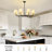 8-Light Modern Dimmable Chandelier With Fabric Shades-1133403418