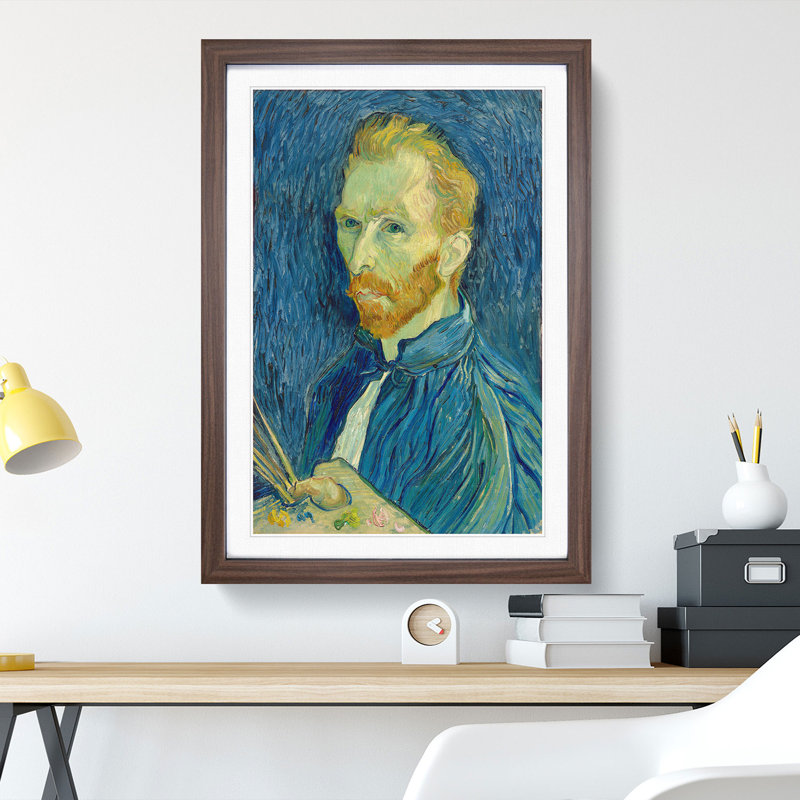 Self-Portrait Vol.1 by Vincent Van Gogh - Picture Frame Painting, Walnut Framed, 36cm H x 27cm W x 2cm D