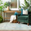 Tapis oriental bleu sarcelle imprimé à la machine Captiva-65648392