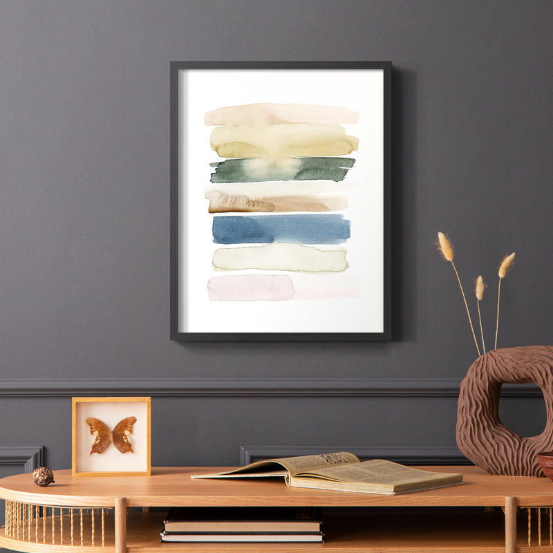 Impression encadrée «Faint Swatches II» - bois massif, Noir, H 10 po x l 8 po