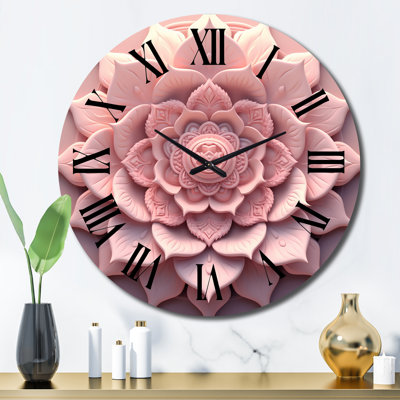Horloge murale délicate Lotus Mandala IV - Boho Mandala