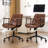 Executive Office Chair Adjustable Leather Mid Back Swivel Office Desk Chair With Padded Armrest 300lbs Load-bearing Computer Desk Chair For Home Office （set of 2 Black）-2053498452-2052040664