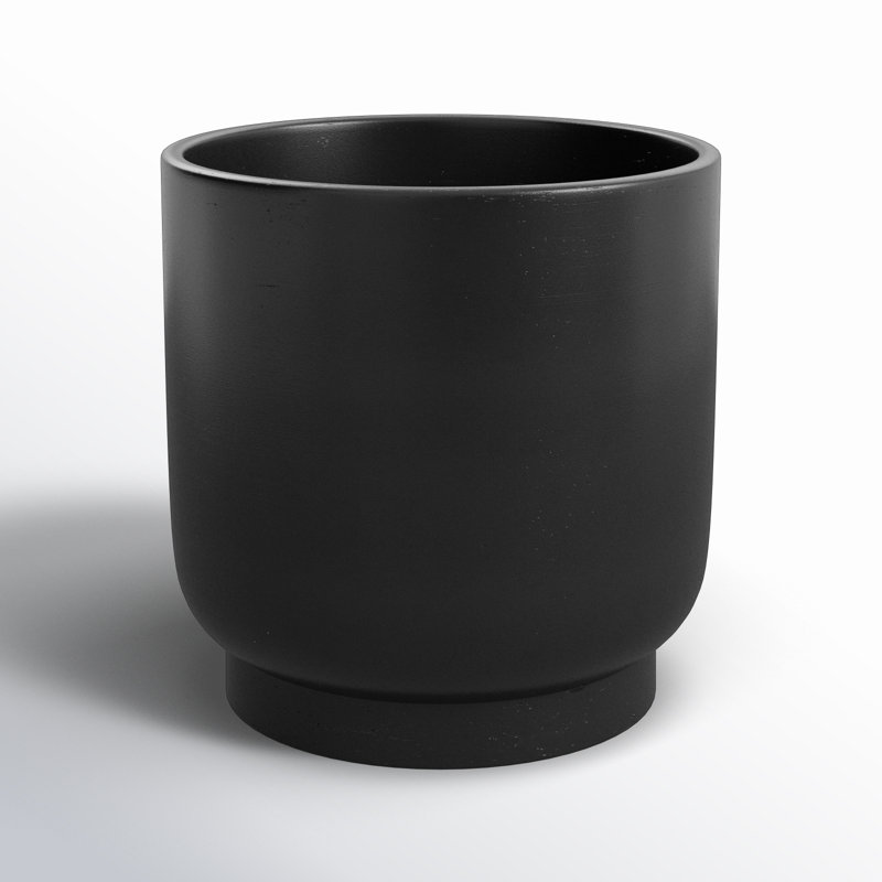 Pot à fleurs en terre cuite Lyria, Noir, H 5,51 po x l 5,91 po x P 5,91 po