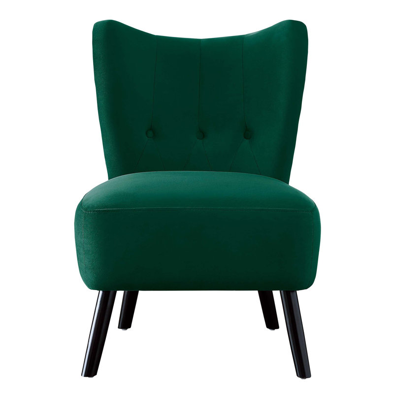 Fauteuil d'appoint en velours capitonné, Vert