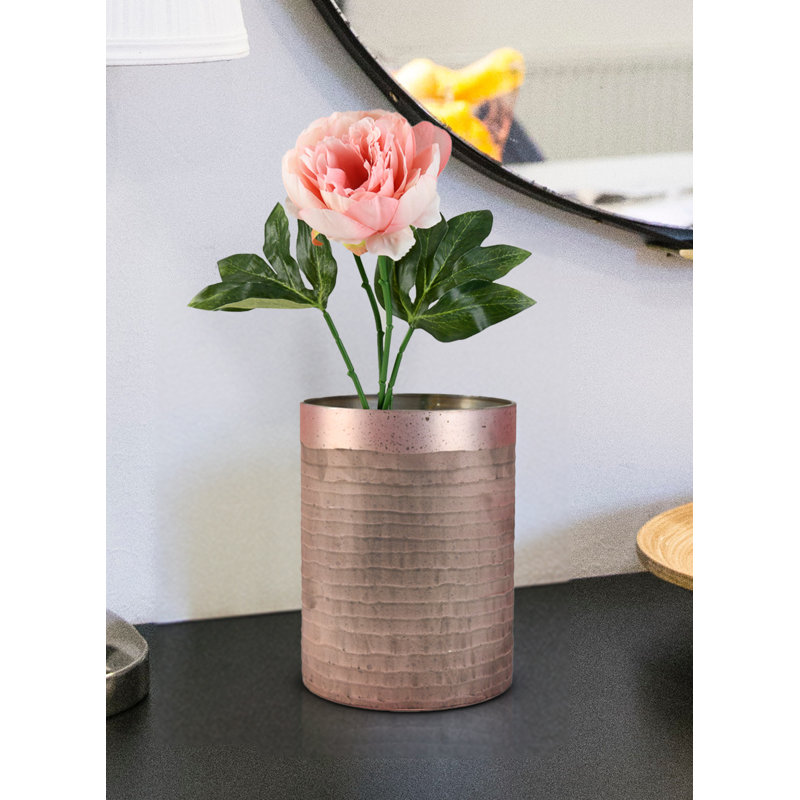 Morgaine Aluminum Table Vase, 7.5" H x 6" W x 6" D