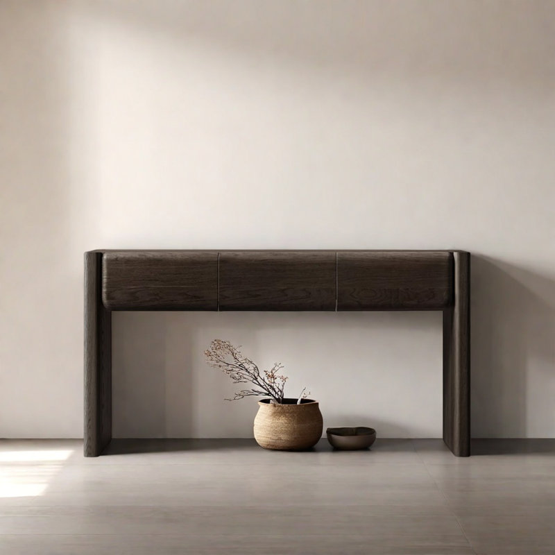 Console avec tiroirs, Noir, noir, noir, noir