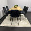 Wooden Dining Table and 6 Velvet Chairs - Stylish Dining Room Furniture-1462160728-1455945804