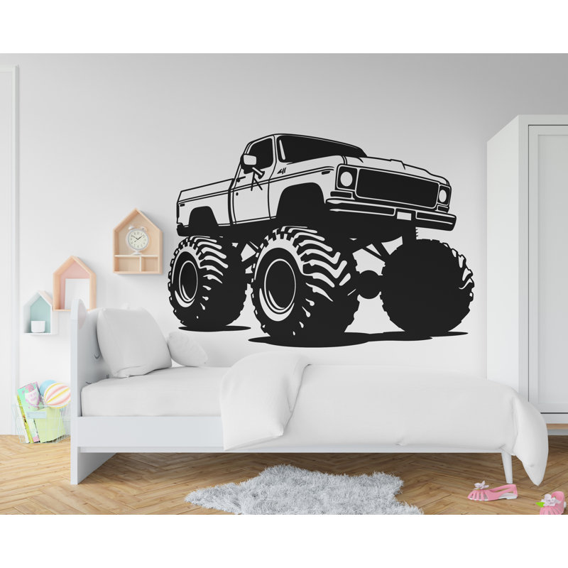 Autocollant mural camion monstre, autocollant mural chambre de bébé, autocollant voiture camion monstre, autocollant voiture monstre, autocollant camion, autocollant voiture 3D, décalque de voiture