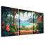 Toile tropicale hamac tropical avec hibiscus et palmiers, ensemble de 3 toiles-1175116573