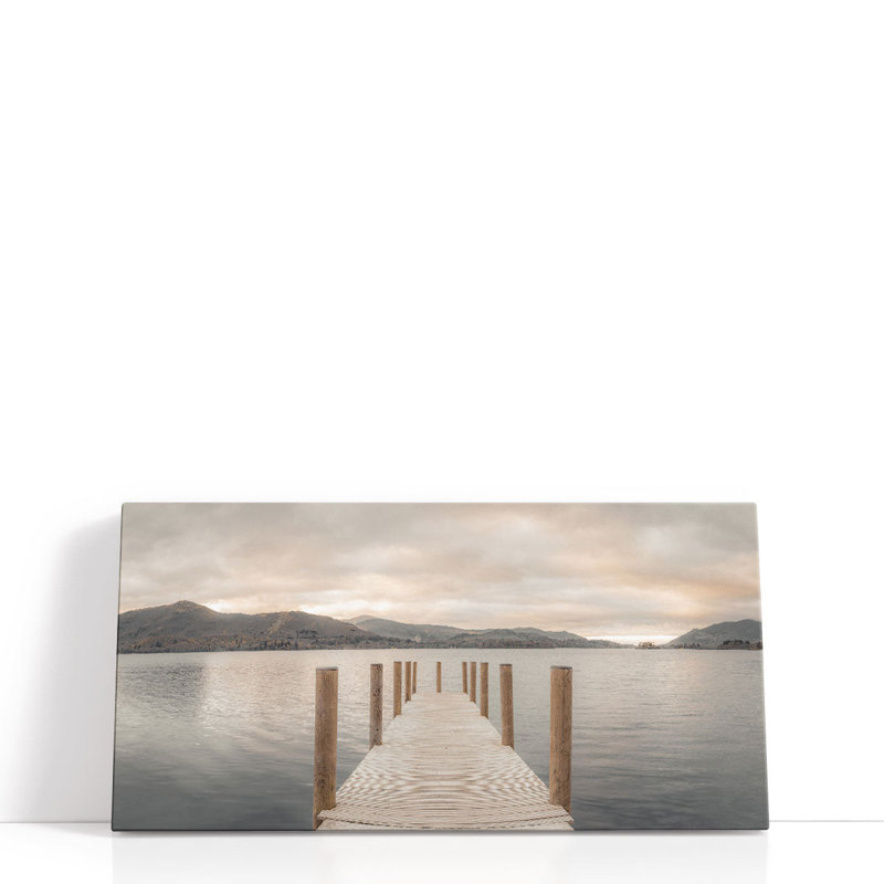Derwentwater Pier, Lake District - reproduction d'art sur toile, H 10 po x l 20 po
