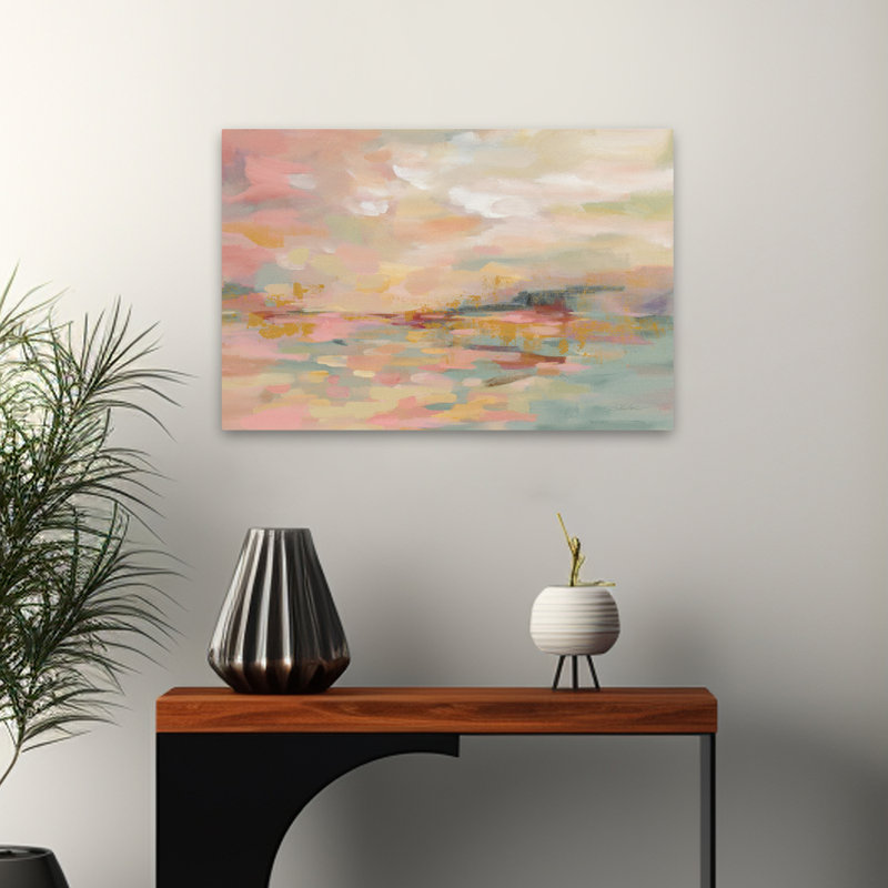 Vagues - beige abstrait, vert crème, H 24 po x l 16 po