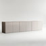 Armoire de rangement moderne trois pièces 94,47 pouces avec portes à pousser (ensemble de 3)