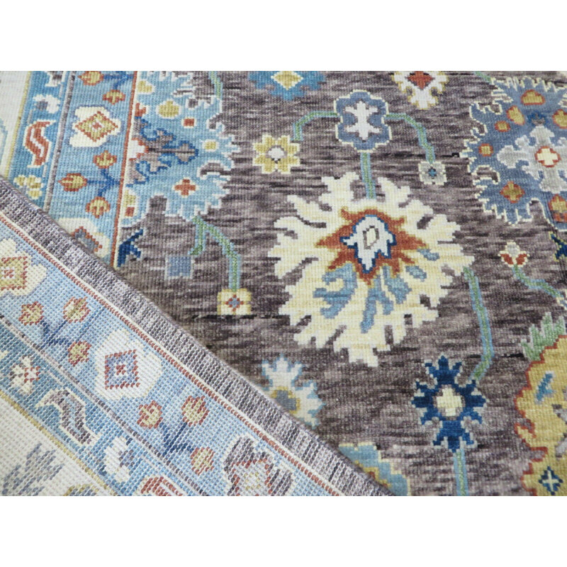 Tapis oriental brun Oushak coloré noué à la main 9 x 11 pi 8 po 0F263B7167F04E42A85D001328BFA204
