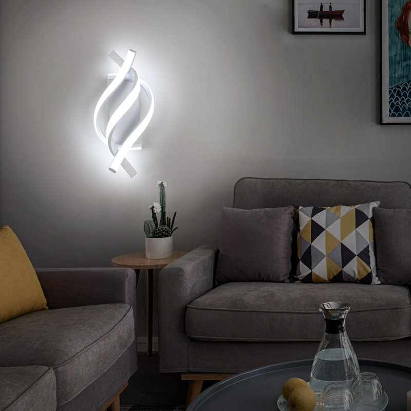 Shulin 3-Light Spiral-shaped Flush Mount Wall Sconce, White, 6500K