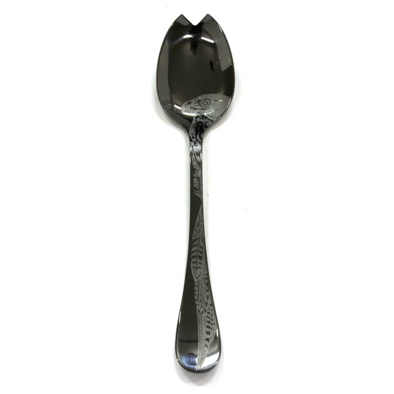 Caccia Stainless Steel Serving Piece, Oro Nero