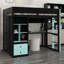 Cadre de lit mezzanine avec armoire et bureau, bande DEL contrôlable par application intelligente, ports de chargement USB pratiques-86746042