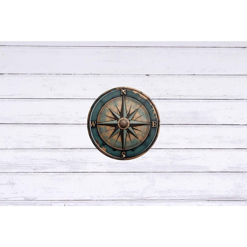 Plaque murale 1 pièce Rustic Compass