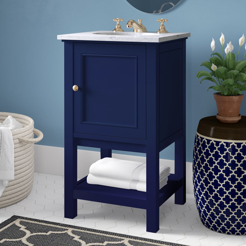 Ensemble de meuble-lavabo simple 19 po Narron, Bleu
