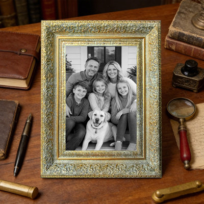 Cadre photo antique doré de style rétro 1PC pour photos 8 po x 10 po