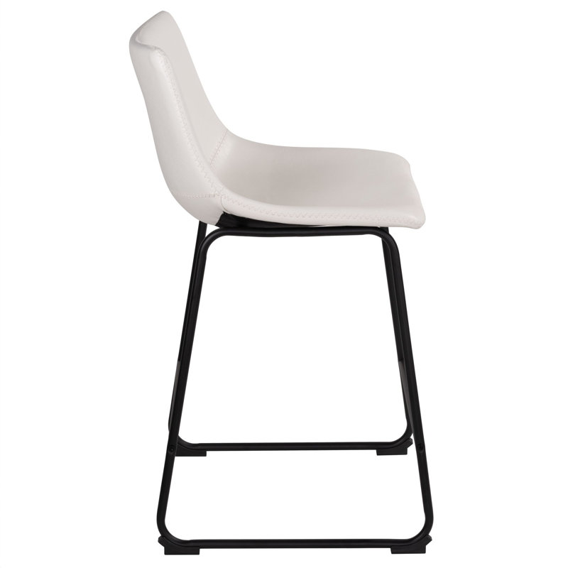 Tabouret de comptoir Dorielle, Tabouret de comptoir (siège d'une hauteur de 24 p, Blanc