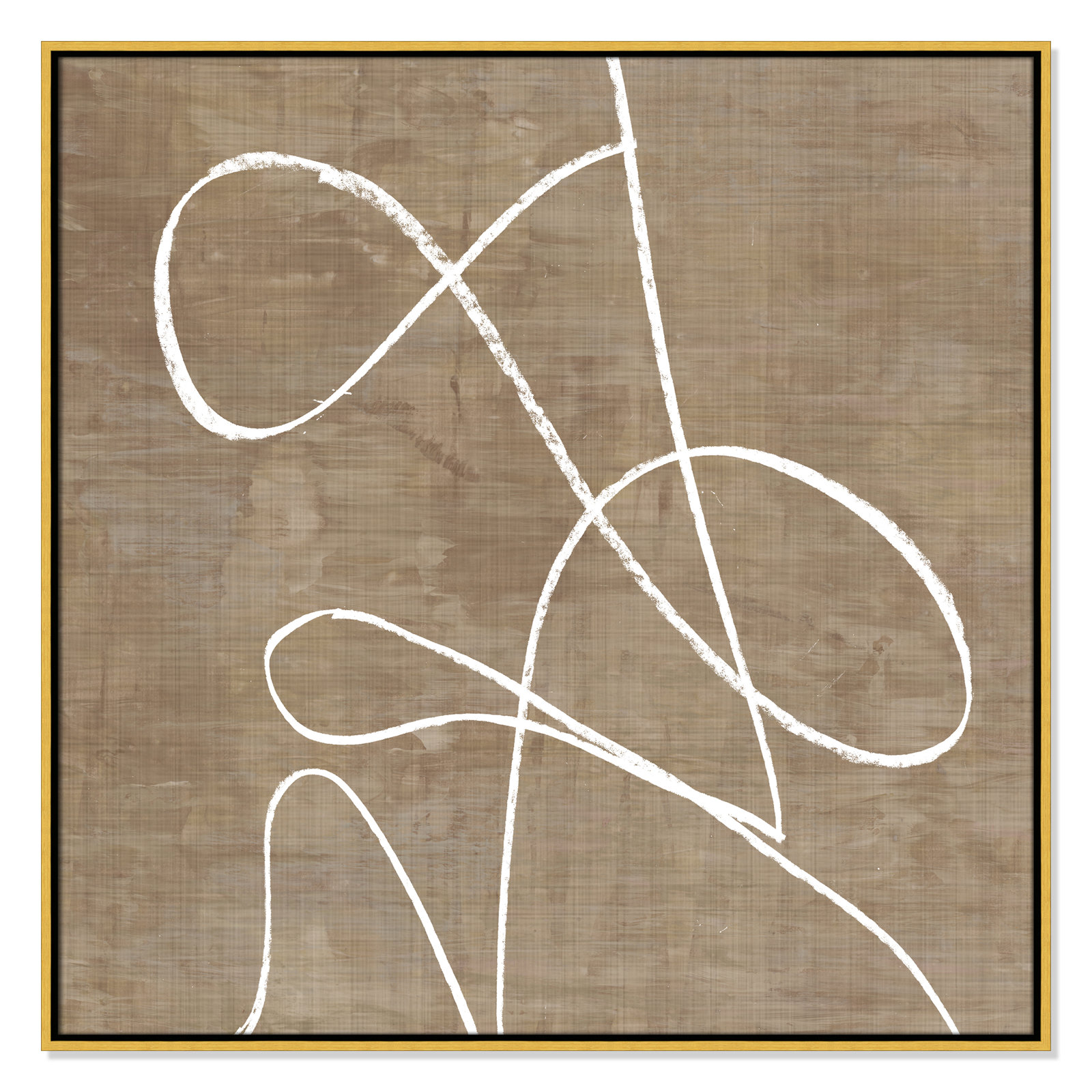 Catana "Swooping Lines" Print, 37.5" H x 37.5" W, Gold