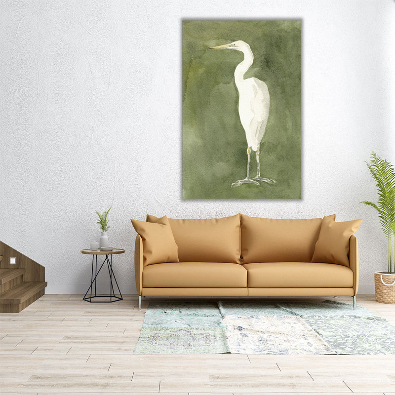 Emerald Heron IV - reproduction d'art sur toile, H 30 po x l 20 po