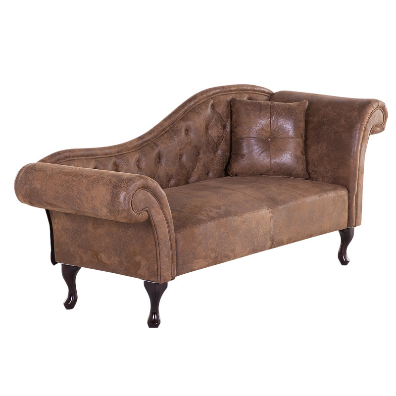 Canales Faux Leather Chaise Lounge
