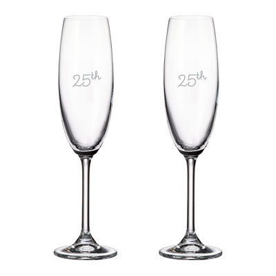 Ensemble de flûtes en verre 25Th Anniversary - 220 ml / 7,5 oz - 2 pièces