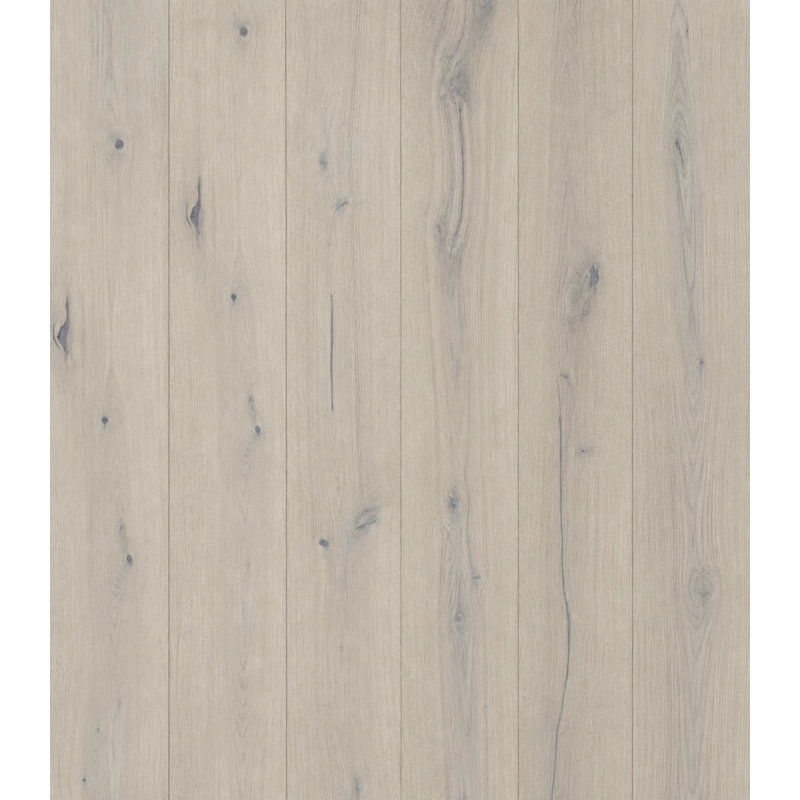 Plancher de bois franc d'ingénierie en chêne blanc de Carrare brossé – Languette et rainure | 5/8 po x 7-5/8 po x 96 po avec couche supérieure de 3,5 mm (30,35 pi²/boîte/paquet)