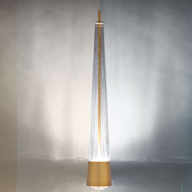 Quill Round Multi-Light 4-CCT Pendant, Aged Brass