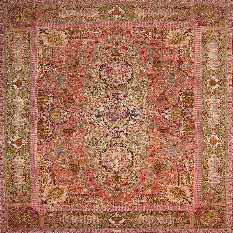 Tapis oriental rouge / beige Skillings, Rond 5 pi