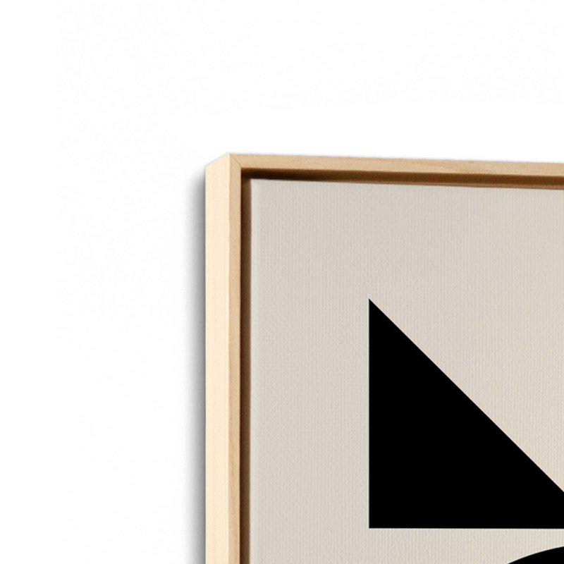 Bauhaus Geometric Duo Set of 2 Canvas Prints in a Silver Frame, 18" X 12", H 37 po x l 50 po, Cadre flottant