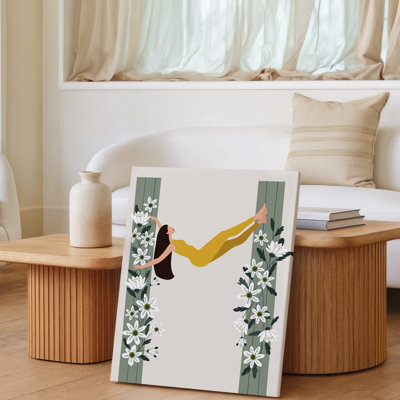 Toile, création d'une illustration d'une scène minimaliste sereine mettant en vedette un art mural