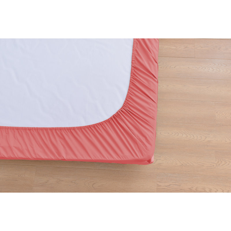 Ensemble de draps 1800 en rayonne de bambou, Corail, Double