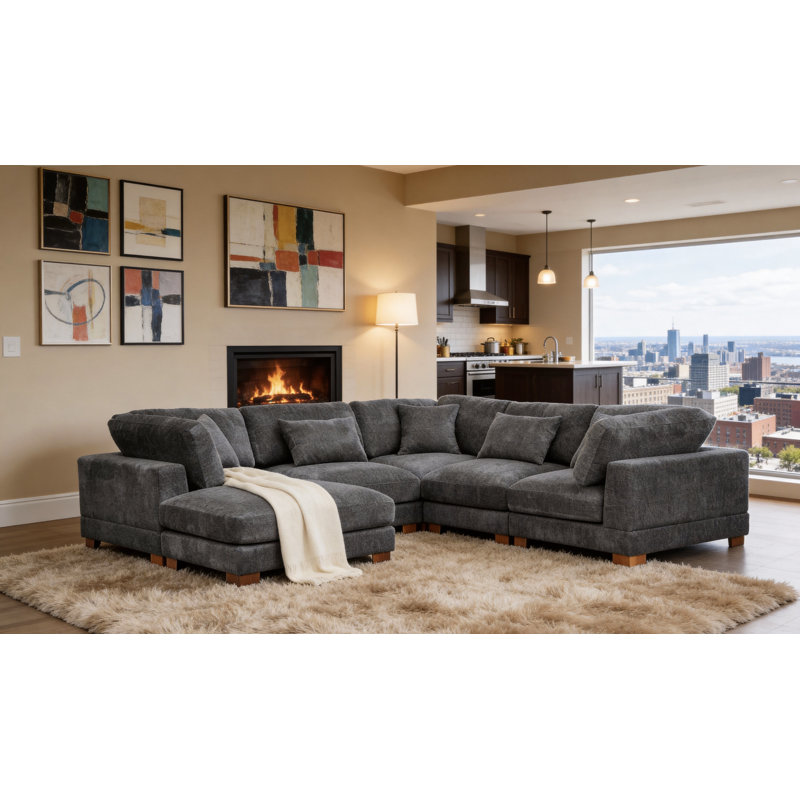 Luna Sofa, Grey Polyester