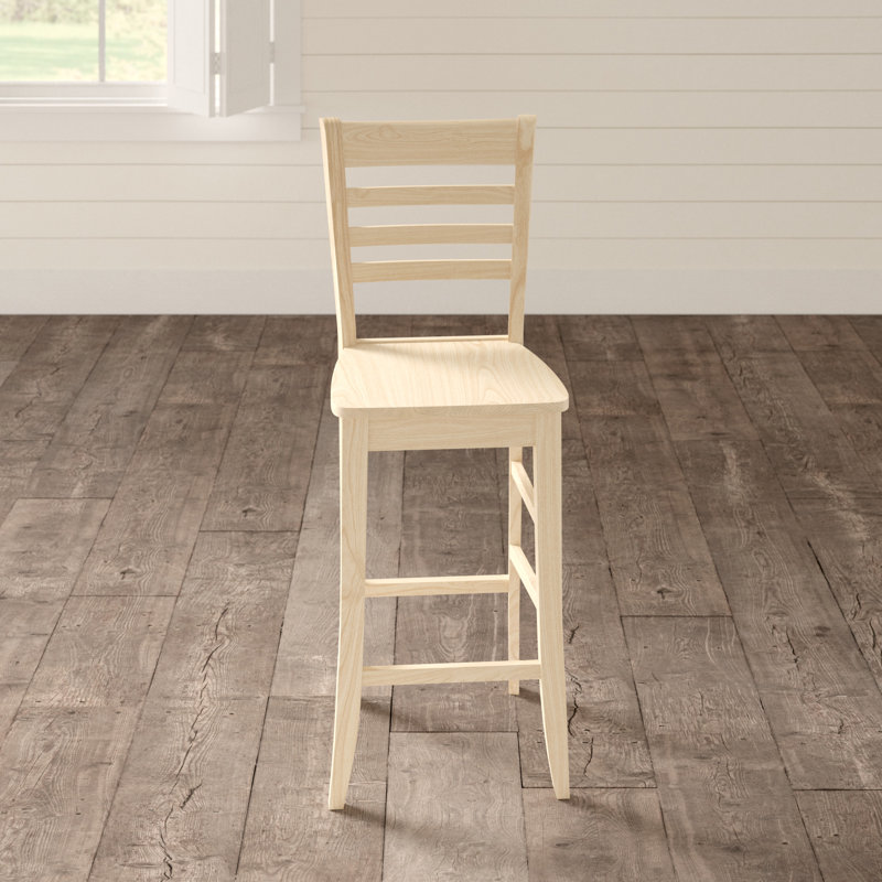 Cargin Havener Solid Wood 30" Bar Stool, Unfinished