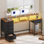 Bureau d'ordinateur avec support pour moniteur et station de charge, bureau de jeu avec lumières DEL et tiroirs-542815311-543857551