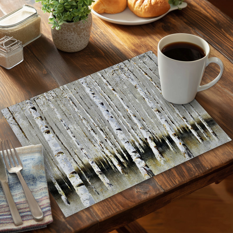 Winter Forest Landscape Brown Bedroom Placemat - Home Decor