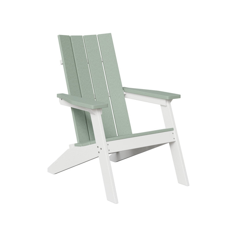 Fauteuil Adirondack berlinois Berlin, Dessus écume de mer avec base blanche