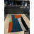 Blue-Orange Themed Multi-Colored Mixed Shape Patterned Modern Decorative Rug-1717563560