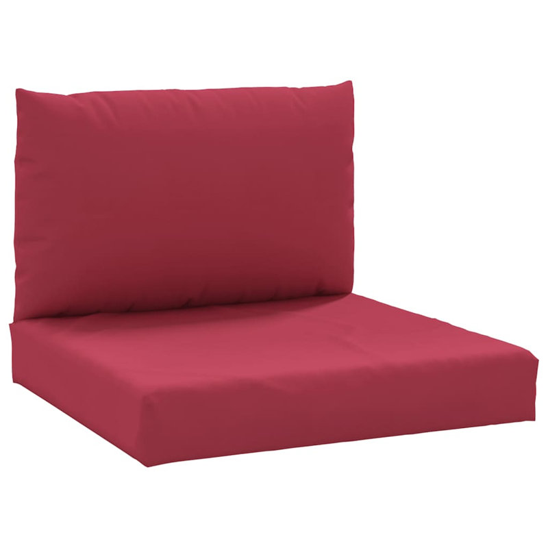  Pallet Cushions Outdoor Sofa Cushion Seat Pad Chair Cushion Fabric, Wine Red, 8 cm