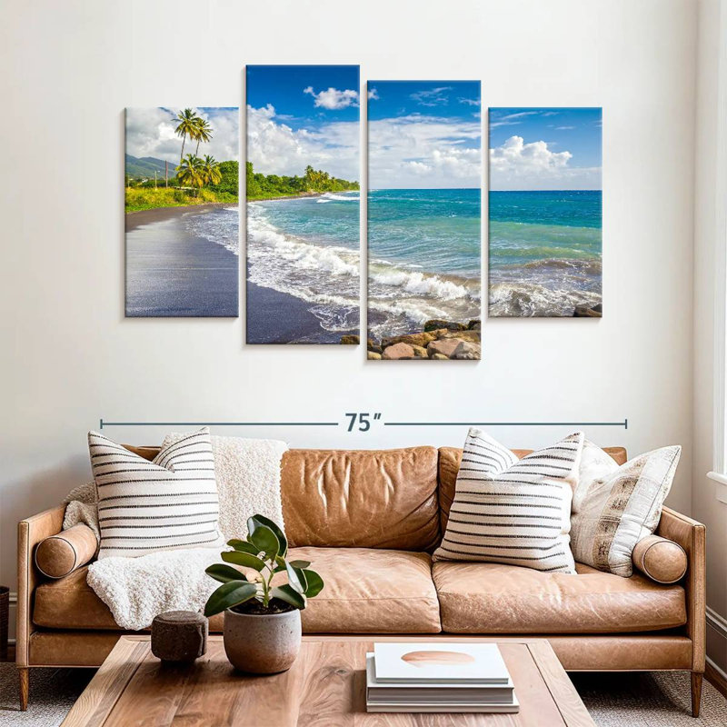 Lynelle St Kitts Black Sand Island, 42" H x 68" W