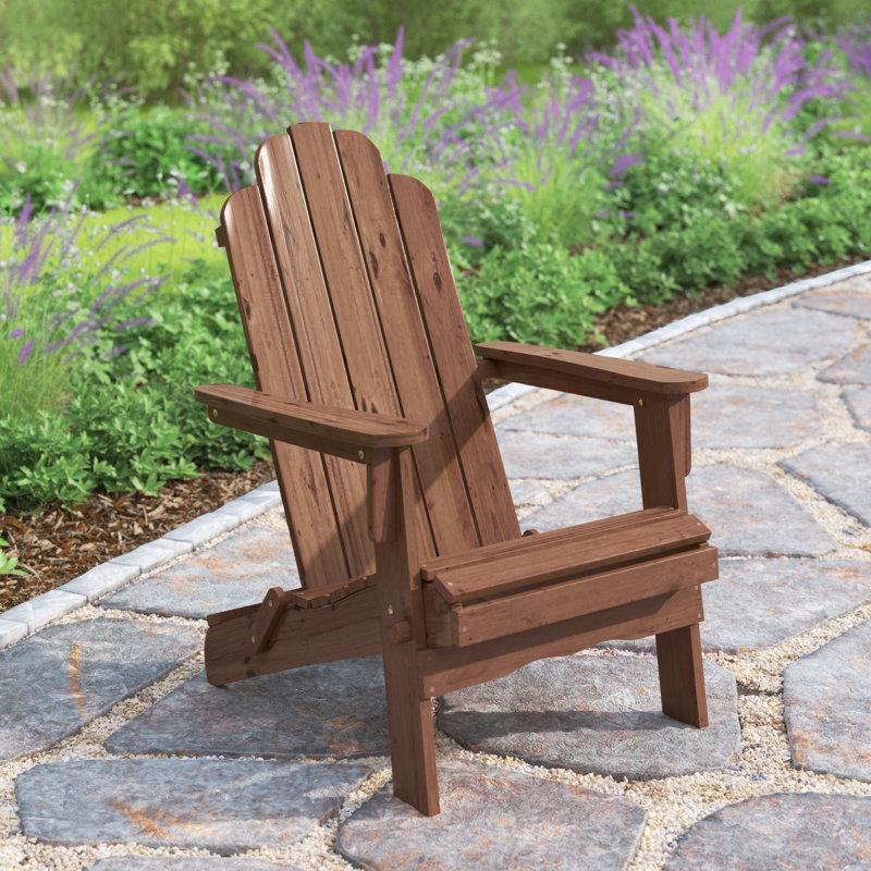 Blackwell Acacia Foldable Outdoor Adirondack Chair, Dark Brown