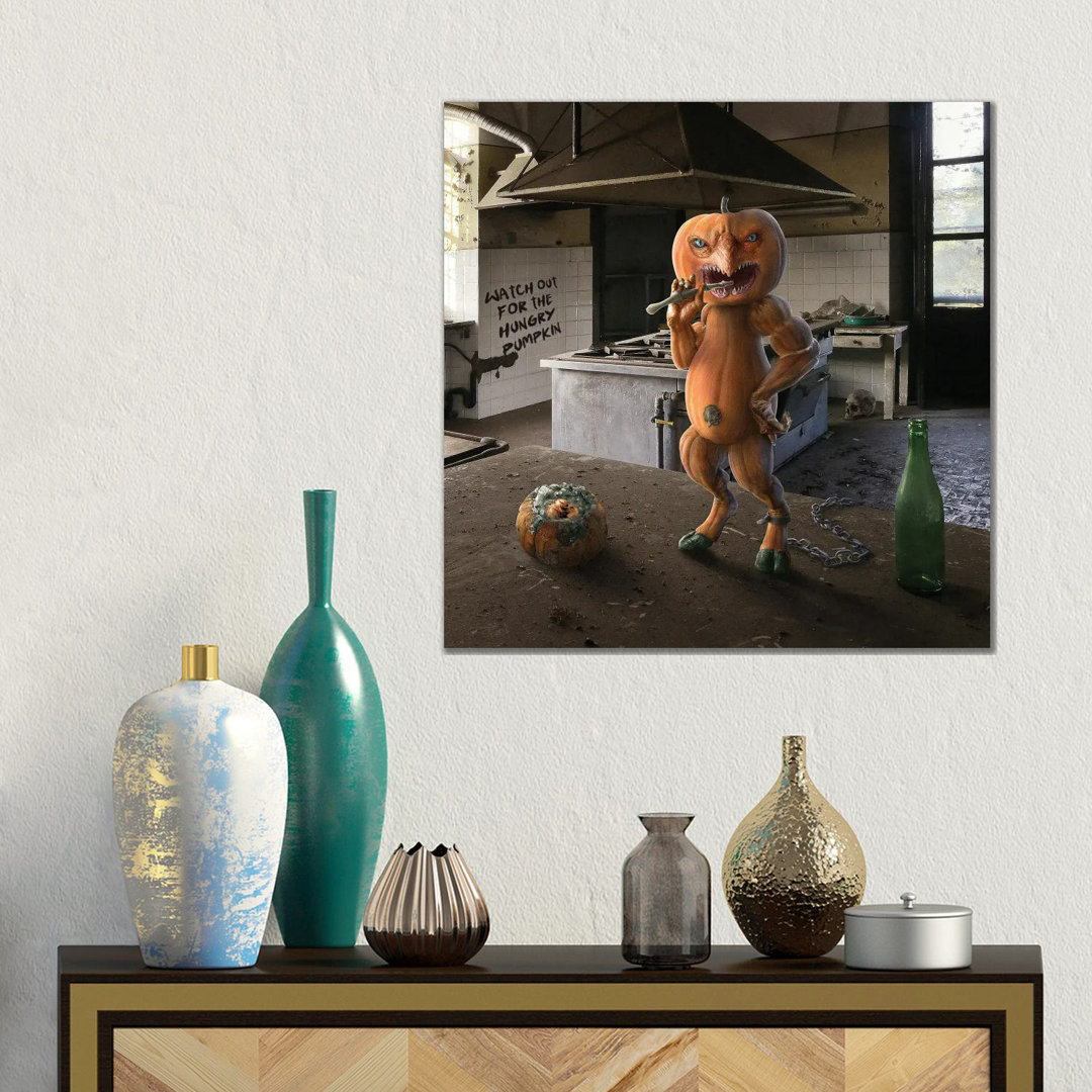 Tiny Kitchen Monster: Kürbis von Spielsinn Design - Gallery-Wrapped Canvas Giclée on Canvas