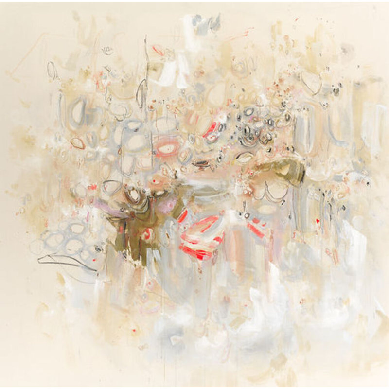 «Calm - Floater Frame», peinture sur toile, Cadre noir