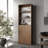 Natural Oak And White 2-Door Bookcase With Open Storage