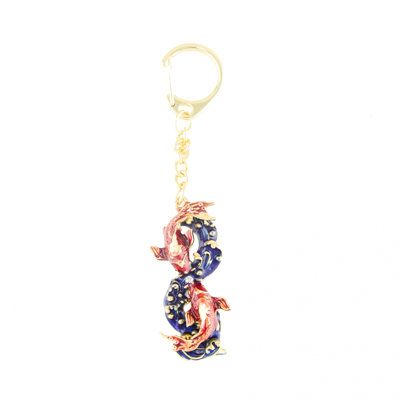Porte-clés amulette paire de carpes