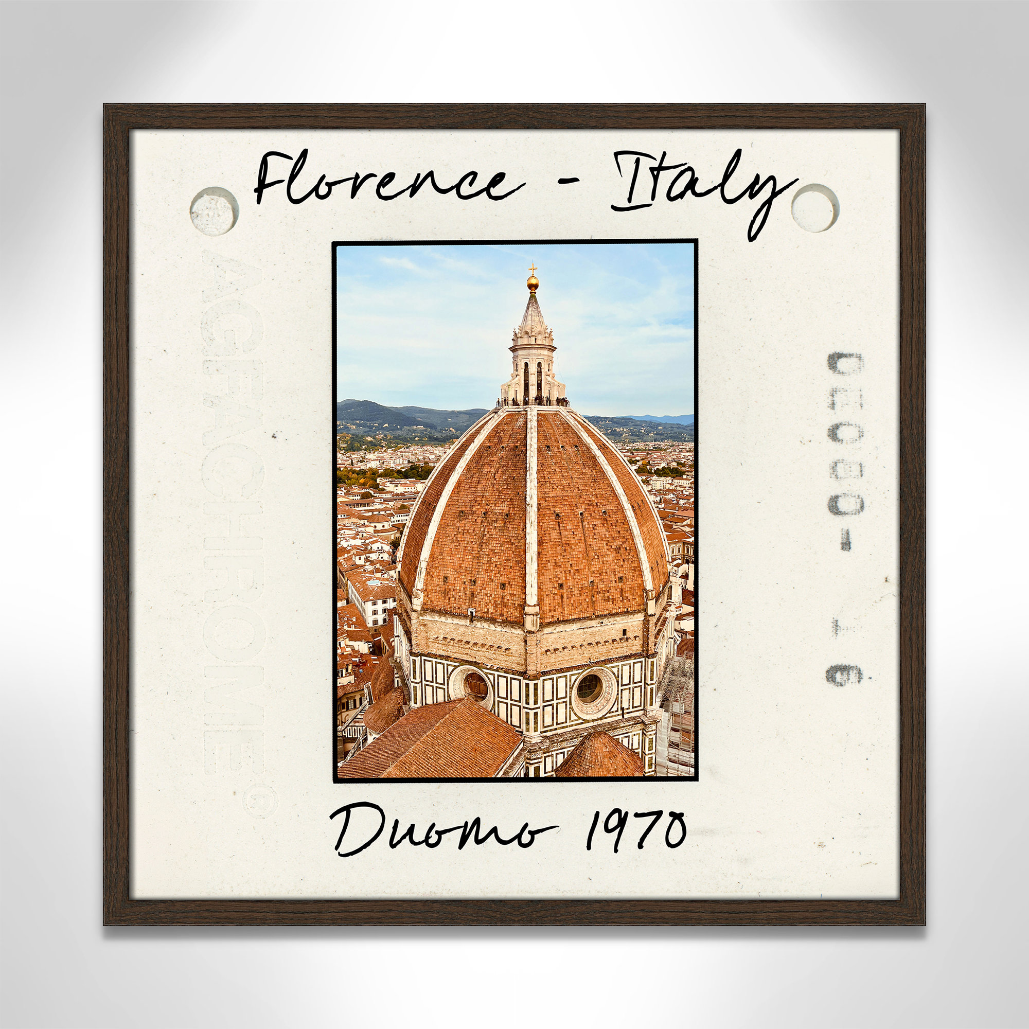 Florence Italy - Duomo Print by Susan Jill, Walnut Single Picture Framed Paper, 23.5" H x 23.5" W x 0.75" D