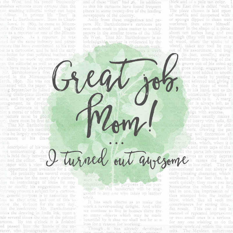 Great Job Mom - Wrapped Canvas Print, 122cm H x 122cm W x 3.8cm D