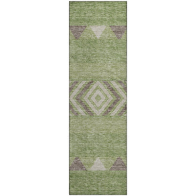 Premium Machine Washable Prisco Green Rug